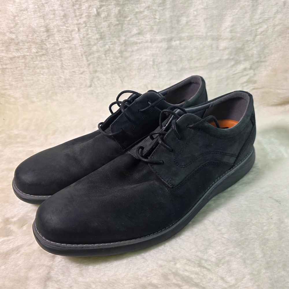 Rockport Garett Plain Toe Black Leather Oxford Shoes Mens 13M NEW